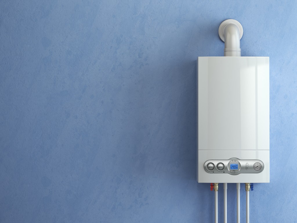 Tankless water heater or boiler installation with piping